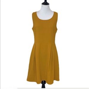 Everly Mustard Sleeveless Fit & Flair Dress